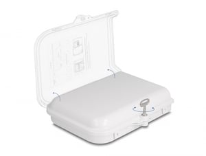 DeLOCK Fiber Optic Splitter for indoor and outdoor use, waterproof, IP65, lockable, 8 ports, gray