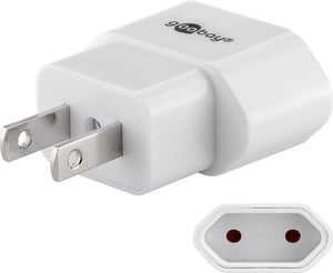 Goobay 45345 Type A to Type C Power Plug Adapter (EU Plug) White