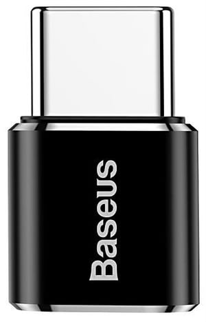Baseus ABMU24ABK Adapter für Micro-USB-zu-Typ-C-Kabel, Schwarz, Silber