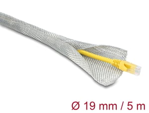 DeLOCK Pleciona osłona do ekranowania EMC, samozamykająca, 5 m x 19 mm