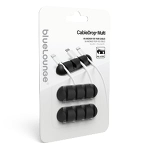 Bluelounge CableDrop Multi Desk Cable Holder, Black