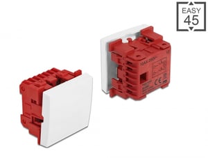 DeLOCK Easy 45 1-Schalter für Unterputzmontage, 2-Kreis, 1-stufig, 45 x 45 mm, weiß