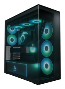 ARCTIC Xtender Black (tonat glas) Midi Tower Svart