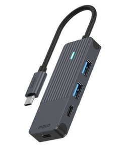 Rapoo UCH-4003 USB 3.2 Gen 1 (3.1 Gen 1) Type-C Hubs and Concentrators, 5000 Mbit/s, Anthracite