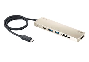 ATEN UH3239 Kabelansluten USB 3.2 Gen 1 (3.1 Gen 1) Type-C Svart, Guld