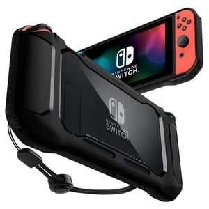 Spigen Rugged Armor Nintendo-skal, polykarbonat (PC), termoplastiska polyuretanelastomerer (TPU), svart