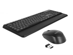 DeLOCK 12674 klawiatura Dołączona myszka Uniwersalne RF Wireless QWERTZ Niemiecki Czarny