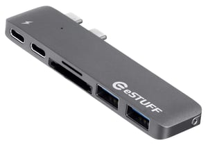 eSTUFF ES84122-GREY USB 3.2 Gen 1 (3.1 Gen 1) Type-C-hubbar och koncentratorer 5000 Mbit/s Grå