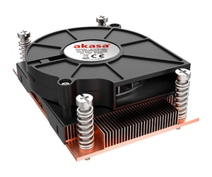 Akasa AK-CC1109BP01 PC-Kühlsystem, Prozessor-Luftkühler, 7,7 cm, schwarz, Kupfer, 1 Stück.