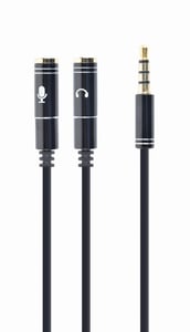Gembird !Adapter: 3.5mm mini jack microphone / 4-pin / 0. audio cable, 0.2 m, 2 x 3.5mm, Black