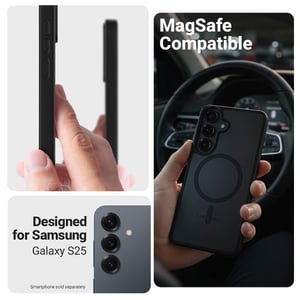 Crong Hybrid Matte Magnetic - Etui MagSafe Samsung Galaxy S25 (granatowy)