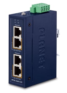 PLANET Industrial 2-Port 10/100/1000T Gigabit-Ethernet (10/100/1000) PoE-Unterstützung Blau