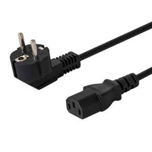 Savio CL-98 Netzkabel, schwarz, 1,8 m, IEC C13, Netzstecker Typ E