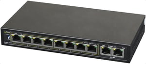 PULSAR S108 przełącznik sieciowy Fast Ethernet (10/100) Obsługa PoE Czarny