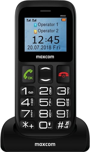 MaxCom MM426 SE telefon komórkowy 4,5 cm (1.77") 72 g Czarny Telefon funkcjonalny