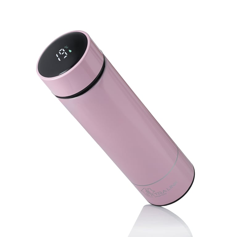 Extralink Kubek termiczny Smart Travel Mug Różowy Termos z wyświetlaczem LED