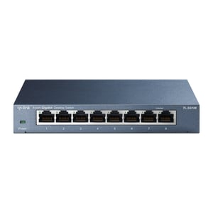 TP-Link TL-SG108 Netzwerk-Switch, unmanaged, L2, Gigabit-Ethernet (10/100/1000), schwarz