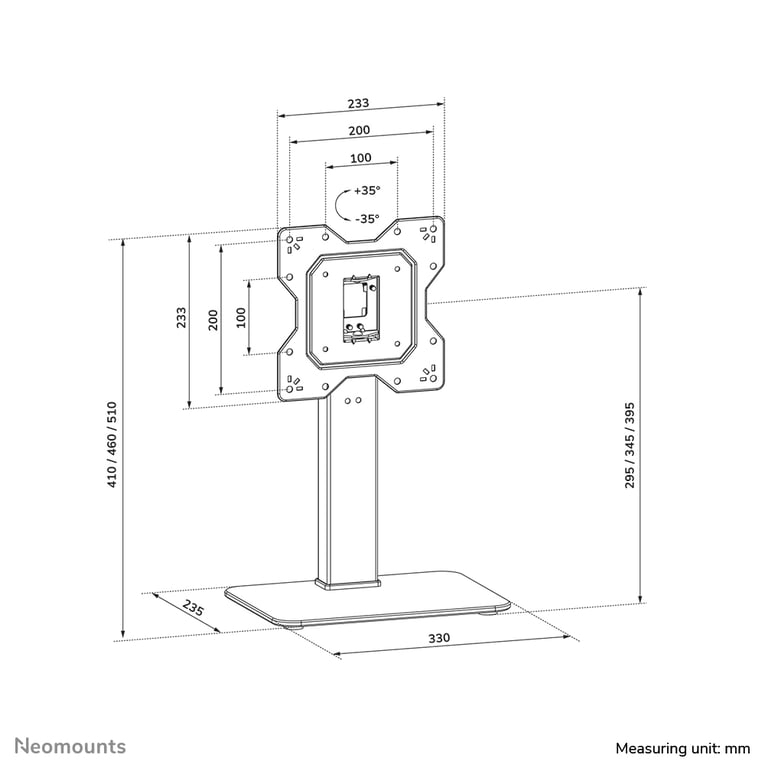 Neomounts DS45-430BL12 uchwyt do telewizorów 109,2 cm (43") Czarny