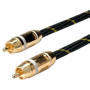ROLINE 11.09.4252 adapter kablowy 5 m RCA Czarny, Złoto, Biały