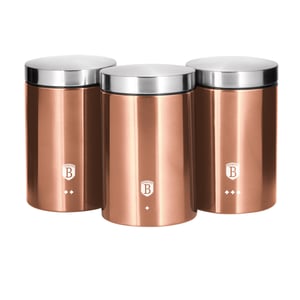 Berlinger Haus BH/1605 Küchenbehälter Set mit Behältern für Tee, Kaffee und Zucker Edelstahl