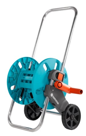 Gardena 18500-20 Garden Hose Reel Cart with Reel Black, Blue, Stainless Steel
