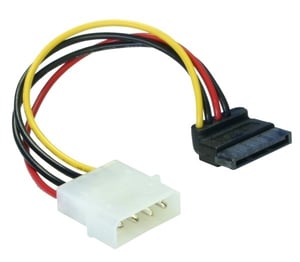 DeLOCK SATA-HDD-Stromkabel > 4-poliger Stecker – abgewinkelt, mehrfarbig, 0,15 m