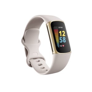 Fitbit Charge 5 AMOLED Activity Tracker, Gold, White