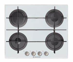 Hoover H-HOB 300 GAS HGV64SMTCG in Weiß, Einbaugerät, 59 cm, Gas, 4 Kochzonen
