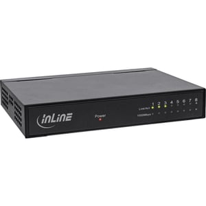 InLine 32308M przełącznik sieciowy Gigabit Ethernet (10/100/1000) Czarny