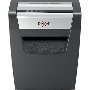 Rexel Momentum X312 dokumentförstörare, skärande fragmentering, 62 dB, svart, grå