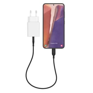 mophie essentials 20 W USB-C PD-väggadapter, universell, vit, växelström, snabbladdning, inbyggd