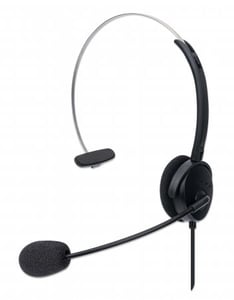 Manhattan 180498 hörlurar/headset Sladdanslutet Huvudband Kontor/callcenter USB typ A Svart