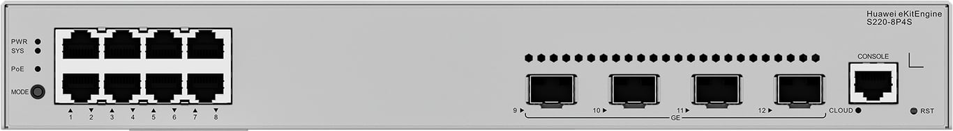 фото Комутатор керований рівня 2 Huawei S220-8P4S