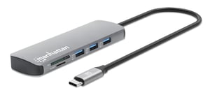 Manhattan 190459 stacja dokująca Przewodowa USB 3.2 Gen 1 (3.1 Gen 1) Type-C Szary