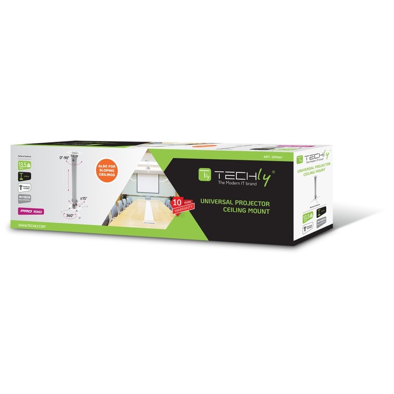 Techly ICA-PM 18M uchwyt do montażu projektora Sufit Srebrny