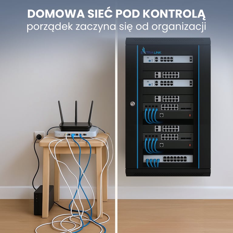 Extralink Szafa rack 15U 600x450 Czarna montowana na ścianie