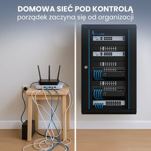 Extralink Szafa rack 15U 600x450 Czarna montowana na ścianie