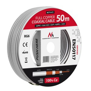 Maclean MCTV-472 RG-6/U-Koaxialkabel 100 m Weiß