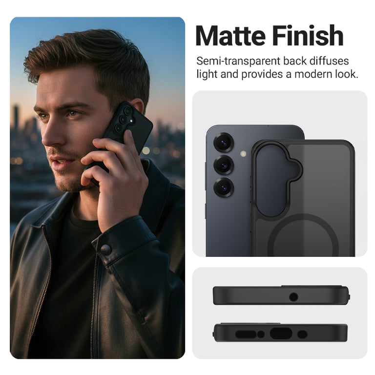 Crong Hybrid Matte Magnetic - Etui MagSafe Samsung Galaxy A56 (różowy)