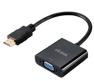 Akasa AK-CBHD15-20BK 0.2 m VGA (D-Sub) to HDMI Type A (Standard) Cable Adapter, Black