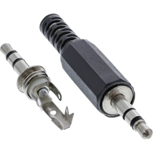 InLine 99100 wtyczka 3.5mm Czarny, Srebrny