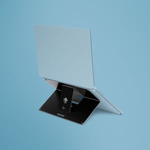 R-Go Tools R-Go Riser Aufsteckbarer Laptop-Ständer, verstellbar, in den Laptop integriert, Hylite-Aluminium