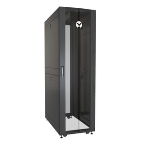 Vertiv VR Rack VR3100 42U-Rack, freistehendes Rack, schwarz, transparent