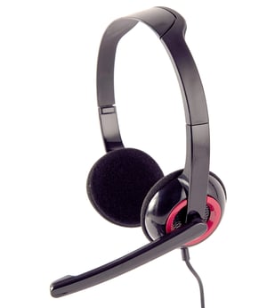 Gembird MHS-002 hörlurar/headset, trådbundet, huvudband, samtal/musik, svart, röd