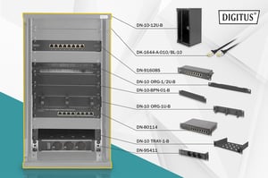 Digitus nätverksskåp 254 mm (10") – 12U, 312 x 300 mm (bredd x djup)