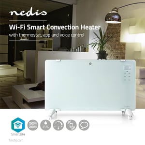 Nedis WIFIHTPL20FWT grzejnik Wewnętrzna Biały 2000 W Elektryczny grzejnik konwektorowy