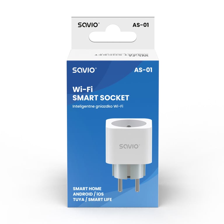 Savio WI-FI smart socket 16A AS-01 White Bezprzewodowy Biały
