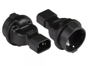 Alcasa PA-1402S adapter wtyczek zasilających C14 Typu F Czarny