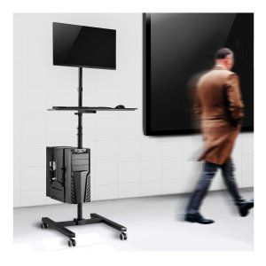 Maclean MC-793 stojak do multimediów Czarny Uniwersalne Wózek multimedialny
