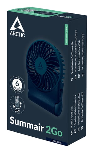 ARCTIC Summair 2Go Granatowy (marynarski) 9,1 cm Wentylator ręczny